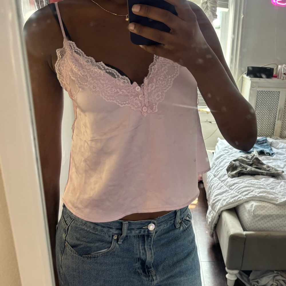 H&M Light Pink Lace Cami Top